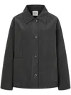 Studio Tomboy Corduroy Spread-collar Shirt Jacket In Grey