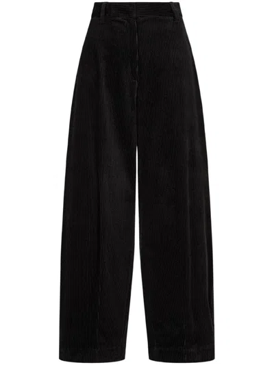 Studio Tomboy Corduroy Wide-leg Trousers In Black