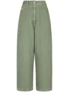 Studio Tomboy Corduroy Wide-leg Trousers In Green