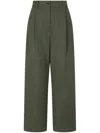 Studio Tomboy Pleat-detail Corduroy Palazzo Pants In Green