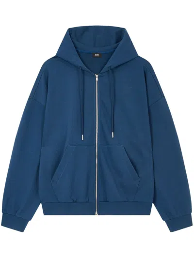 Studio Tomboy Cotton Zip-up Hoodie In Black