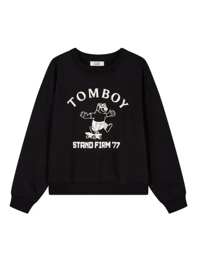 Studio Tomboy Crew Neck Sweatshirt In Black