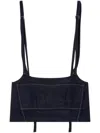Studio Tomboy Cropped Layered Top In Blue
