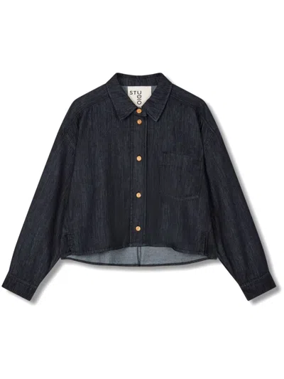 Studio Tomboy Cropped Shirt In Blue