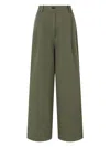 Studio Tomboy Pleat-detail Corduroy Palazzo Pants In Green
