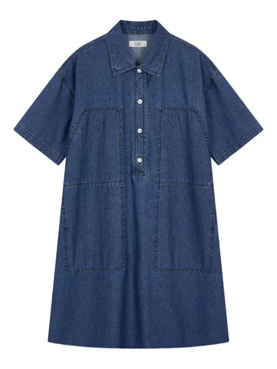 Studio Tomboy Denim Shirt Dress In Blue