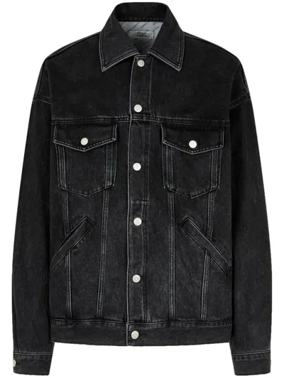 Studio Tomboy Denim Trucker Jacket In Black