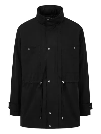 Studio Tomboy Detachable-hood Drawstring Jacket In Black
