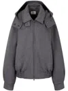 Studio Tomboy Detachable-hood Zip-up Jacket In Grey