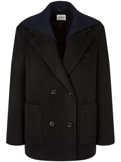 Studio Tomboy Detachable-knitted Patch Jacket In Black
