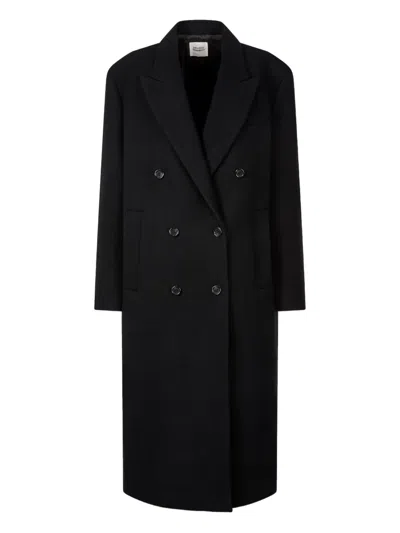 Studio Tomboy Double-breasted Coat In Black