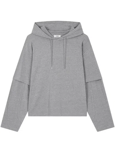 Studio Tomboy Double-layer Hoodie In Grey