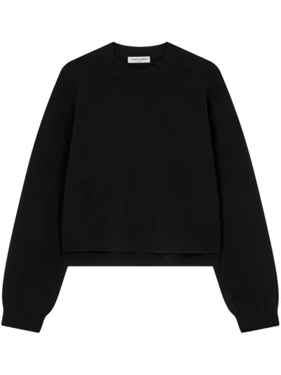 Studio Tomboy Double-weave Crew Neck Sweater In Black