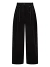 Studio Tomboy Drawstring Corduroy Trousers In Black