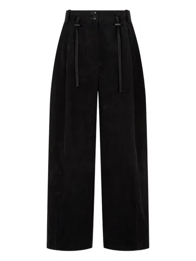 Studio Tomboy Drawstring Corduroy Trousers In Black