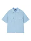 Studio Tomboy Drawstring Cotton-blend Shirt In Blue