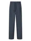 Studio Tomboy Drawstring Pleated Trousers In Blue