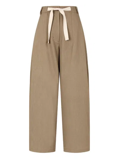 Studio Tomboy Drawstring Trousers In Brown