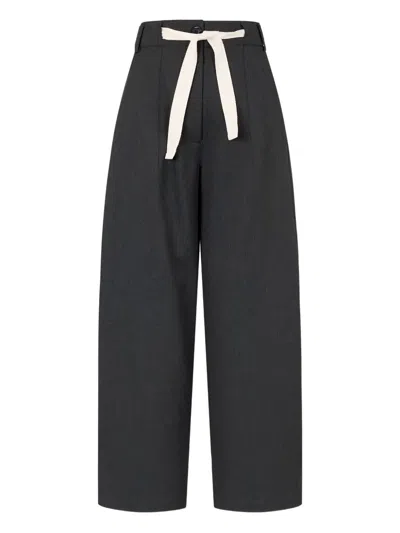 Studio Tomboy Drawstring Trousers In Gray