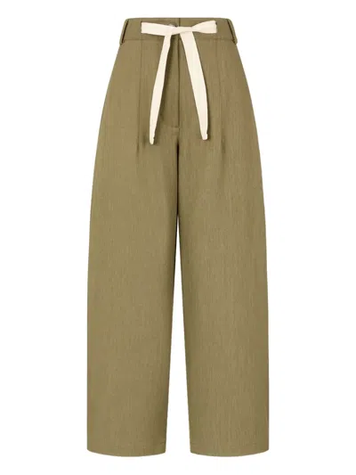 Studio Tomboy Drawstring Trousers In Green