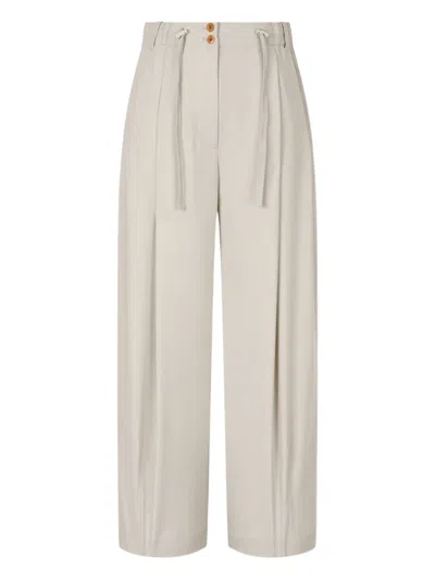Studio Tomboy Drawstring Two-tuck Trousers In Neutral