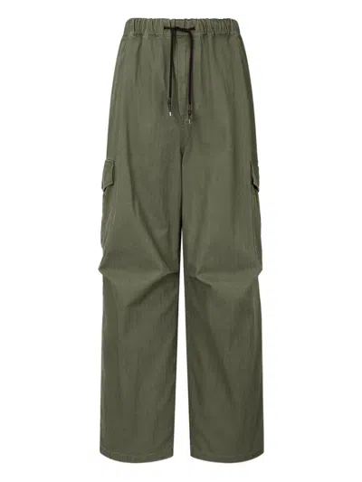 Studio Tomboy Drawstring-waist Cargo Trousers In Green