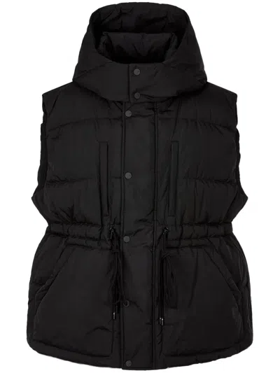 Studio Tomboy Drawstring-waist Down Vest In Schwarz