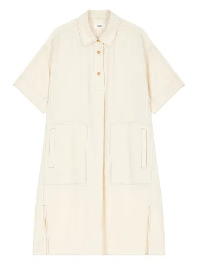 Studio Tomboy Dual-pocket Button-up Midi Dress