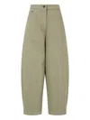 Studio Tomboy Elastic-waist Patch-pocket Trousers In Green