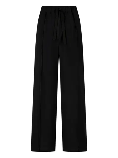 Studio Tomboy Elasticated Fleece Lined Trousers In Black
