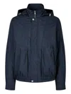 Studio Tomboy Elasticated-hem Hooded Jacket In Blue