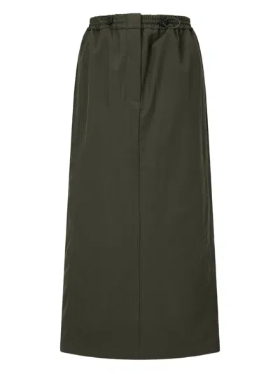 Studio Tomboy Elasticated-waist Midi Skirt In Green