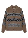 Studio Tomboy Fair Isle Cardigan In Brown