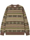 Studio Tomboy Fair Isle Intarsia Knit Sweater In Brown
