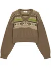Studio Tomboy Fair Isle Intarsia Knit Sweater In Brown
