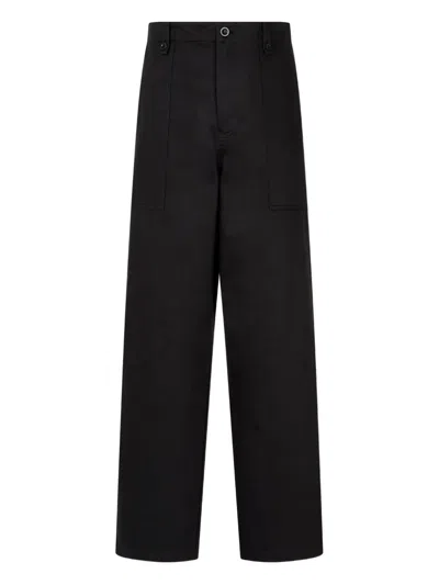 Studio Tomboy Fatigue Cotton Trousers In Black