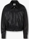 Studio Tomboy Faux-leather Bomber Jacket In Black