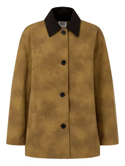 Studio Tomboy Faux-suede Jacket In Brown