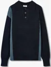 Studio Tomboy Fine-knit Polo Shirt In Blue
