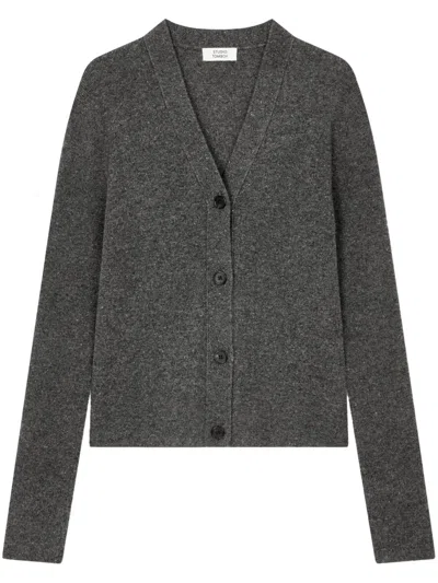 Studio Tomboy Fine-ribbed Cardigan In Grey