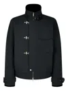 Studio Tomboy Fireman-clasp Cotton Jacket In Black