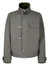 Studio Tomboy Fireman-clasp Cotton Jacket In Gray