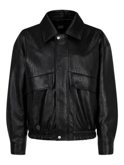 Studio Tomboy Flap-pocket Bomber Jacket In Black