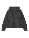 Studio Tomboy Fleece Button-placket Hoodie In Gray