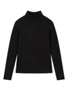 Studio Tomboy Fleece Lined Long Sleeve Turtleneck In Black