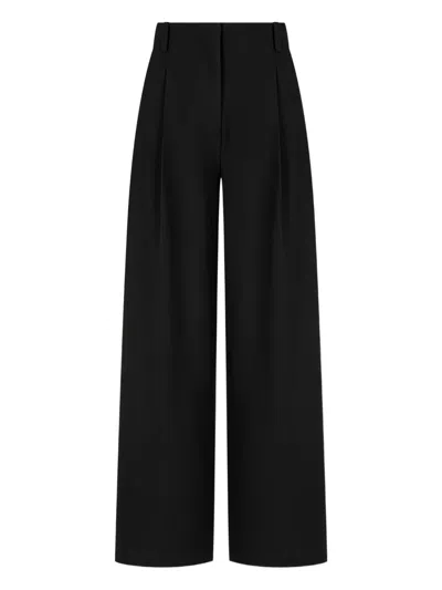 Studio Tomboy Fleece Lined Pleated Trousers In Black