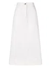 Studio Tomboy Frayed-hem Denim Midi Skirt In Multi