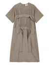 Studio Tomboy Frill-detailed Short-sleeve Mini Dress In Gray