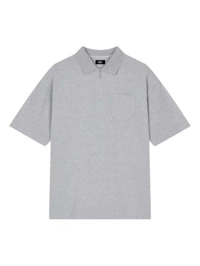 Studio Tomboy Half-zip Polo Shirt In Gray