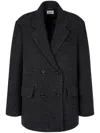 Studio Tomboy Herringbone Coat In Black